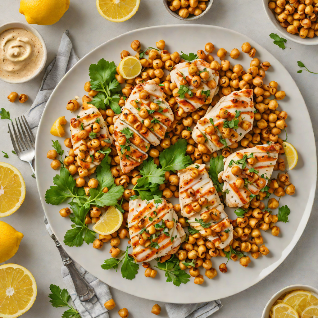 Sheet Pan Lemon-Tahini Chicken with Roasted Chickpeas