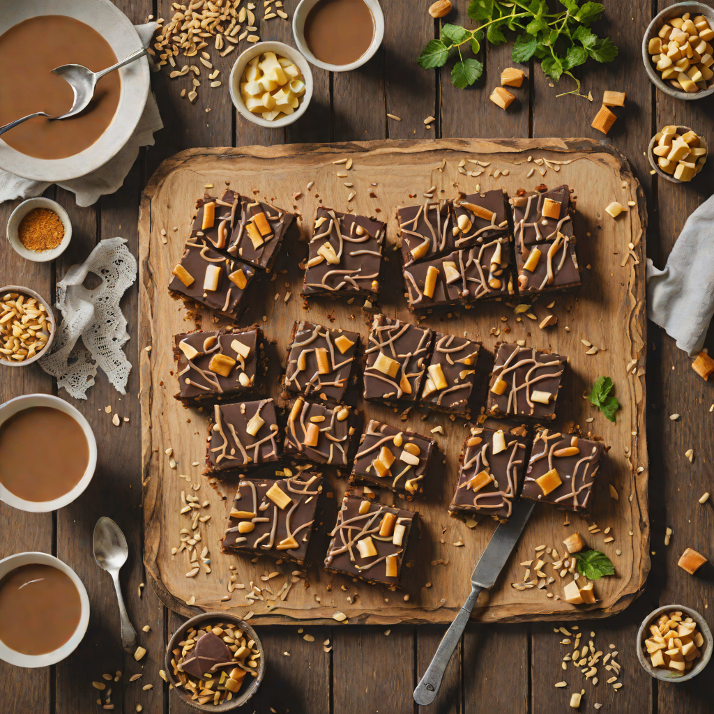 No-Bake Chocolate and Caramel Slice with Macadamia Nuts