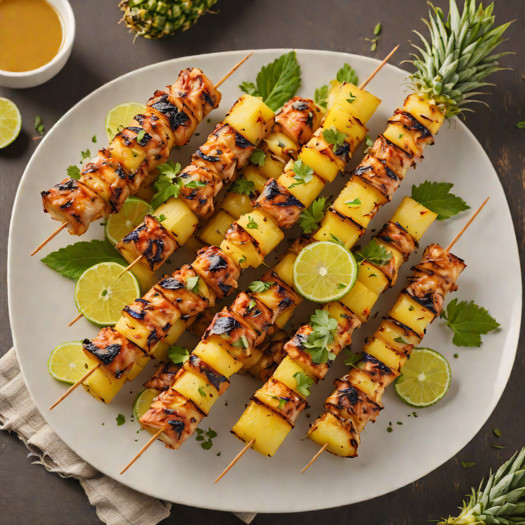 Smoky Tiki-Style Pineapple Chicken Skewers