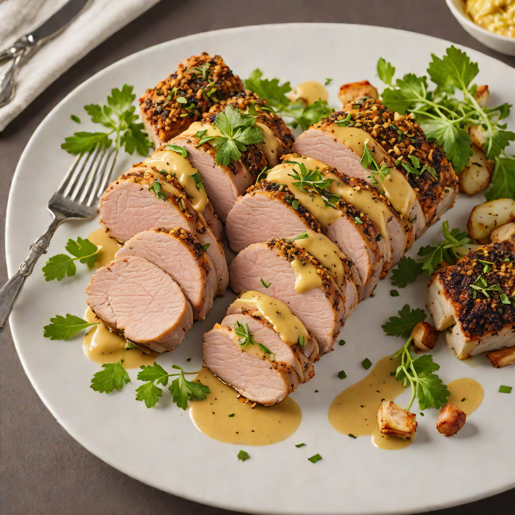 Oven-Roasted Herb-Crusted Pork Tenderloin with Dijon Mustard Glaze