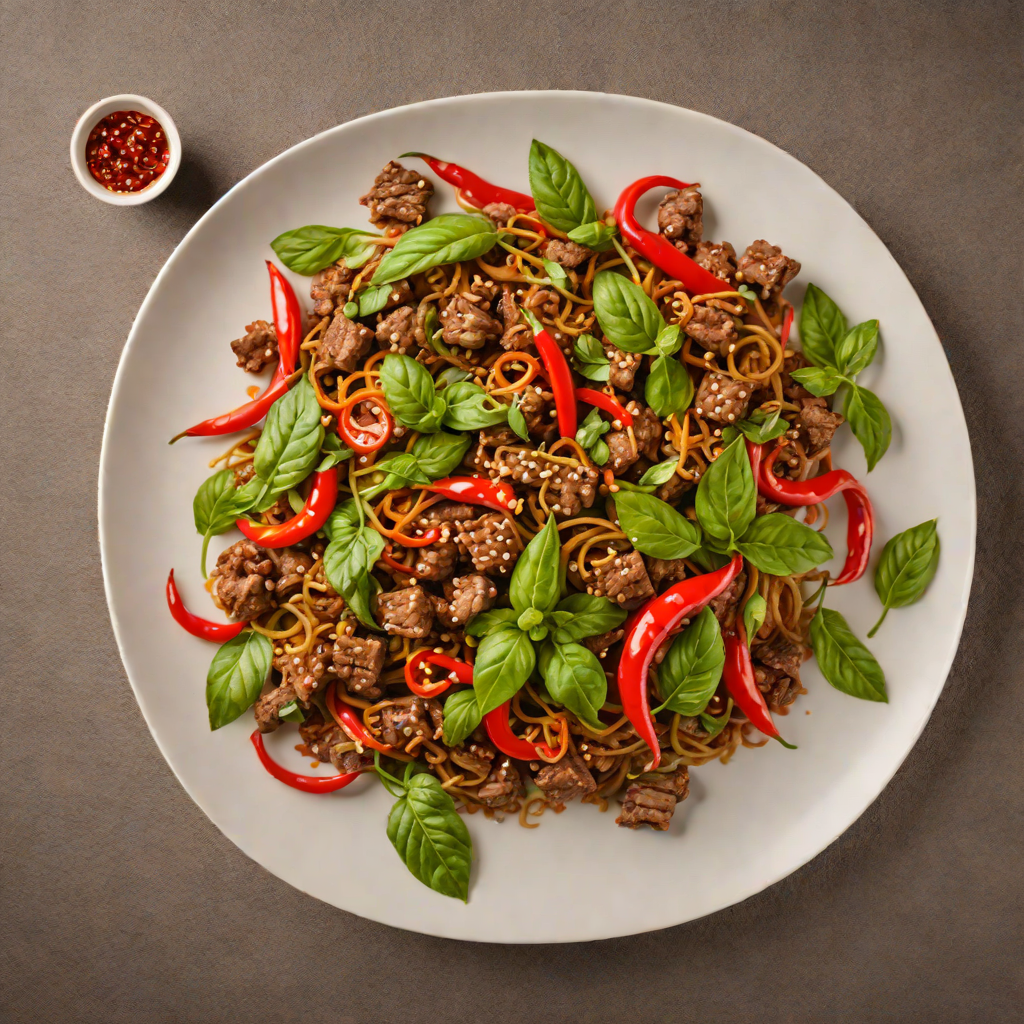 Stir-Fried Beef with Basil and Chilies