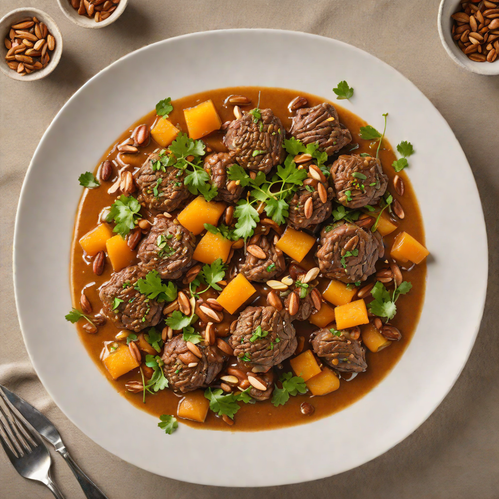 Slow-Braised Moroccan Lamb with Apricot and Almonds
