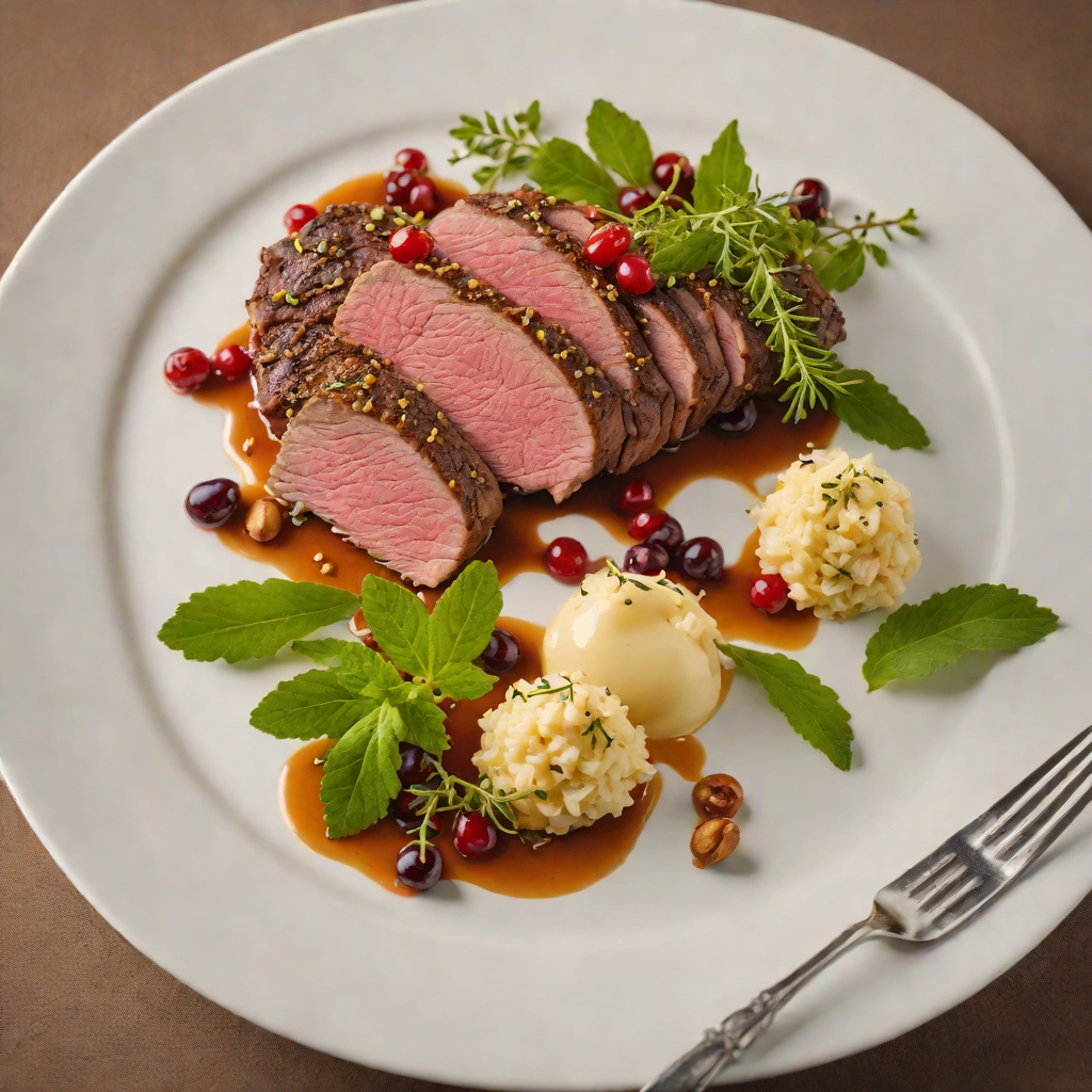 Roasted Lamb Rump with Pepperberry and Macadamia Crust