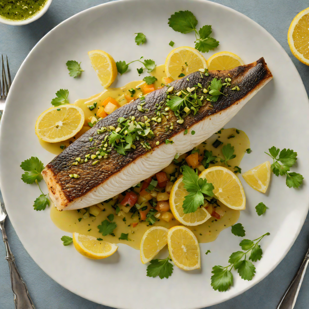 Pan-Seared Sea Bass with Citrus-Herb Salsa Verde