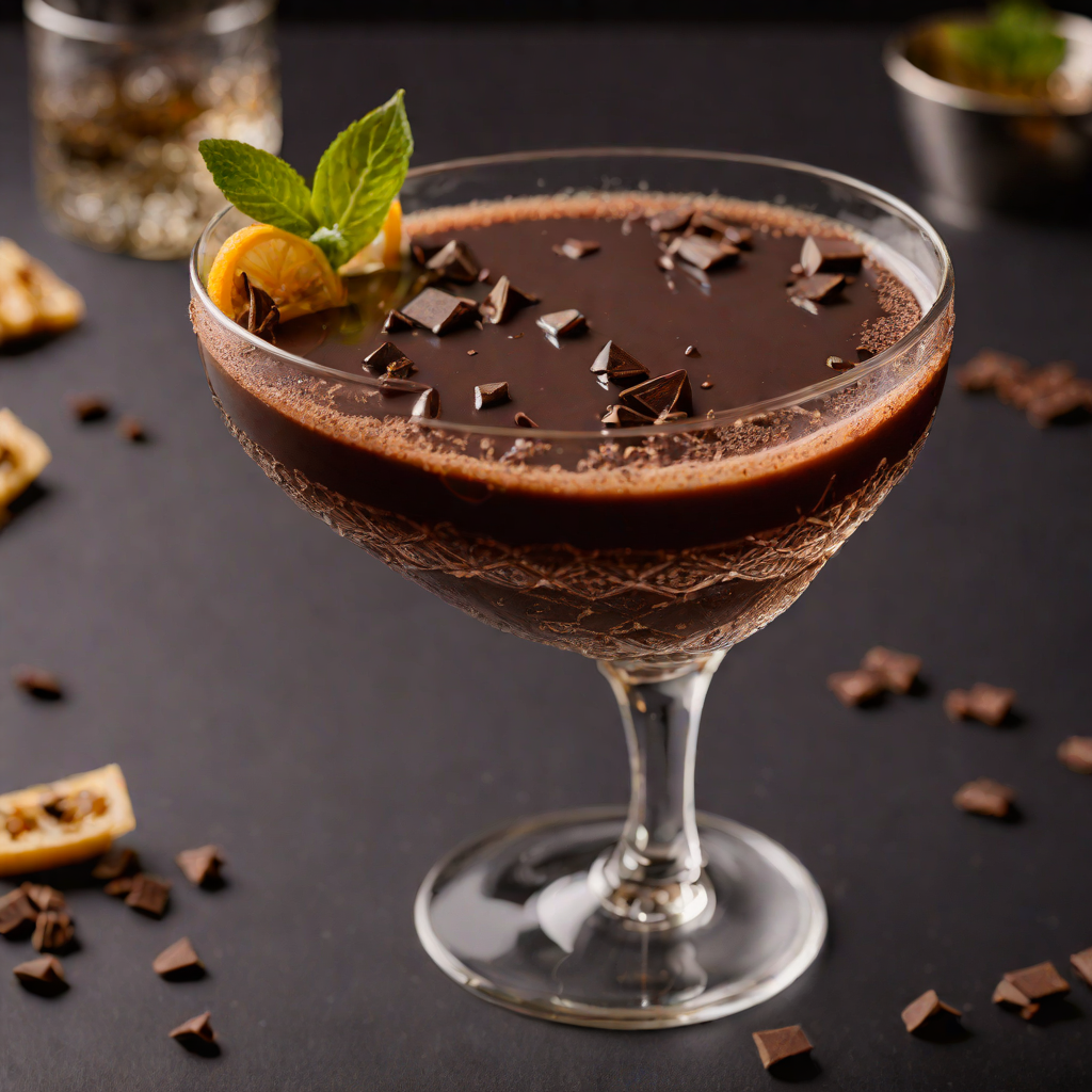 Dark Chocolate and Gentian Root Bitters-Infused Cocktail