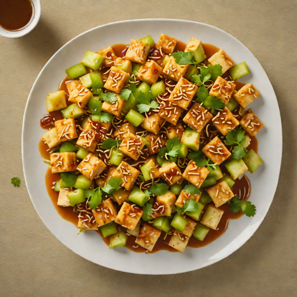 Stir-Fried Tofu with Bitter Melon and Garlic Sauce