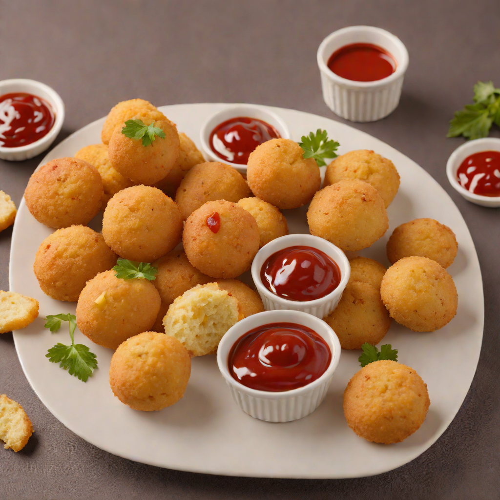 Miniature Corn Dog Muffins with Spicy Ketchup Dip
