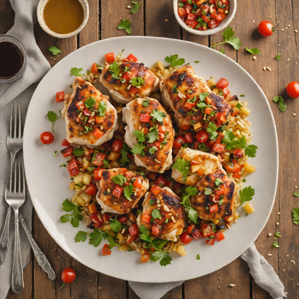 Pan-Seared Chicken Thighs with Roasted Garlic and Tomato Salsa