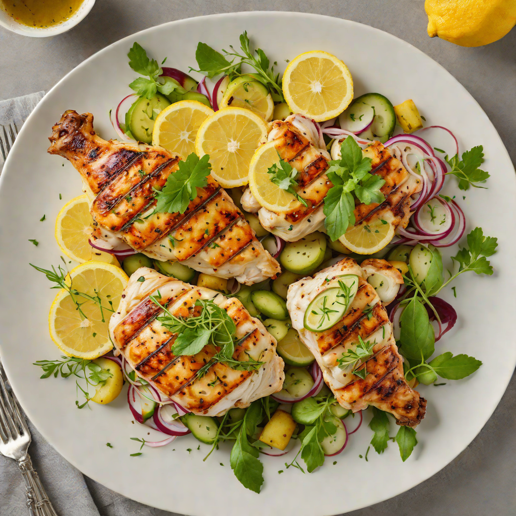 Grilled Lemon-Tarragon Chicken with Pickle Salad
