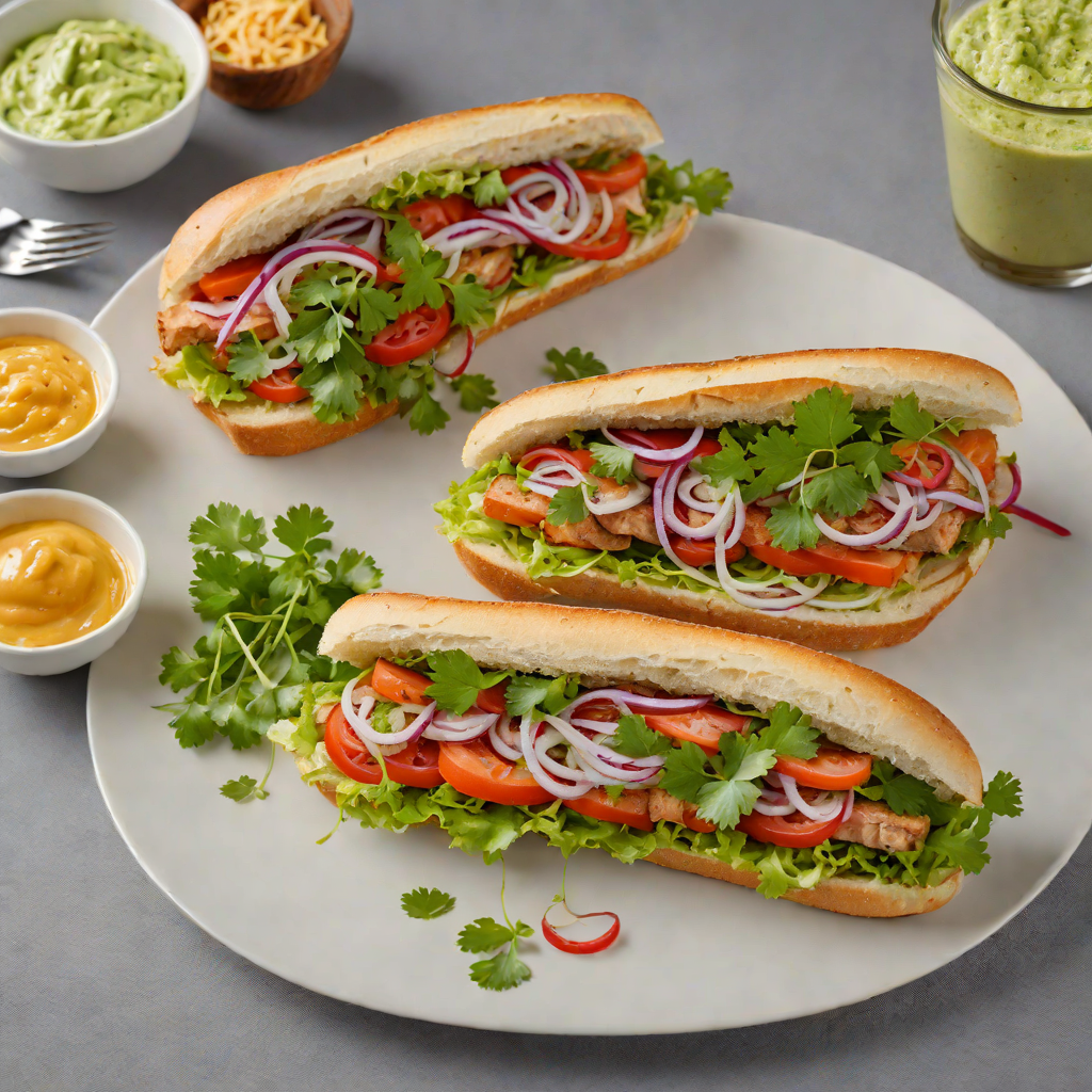Crisped Banh Mi Sandwich with Pickled Vegetables and Cilantro Aioli