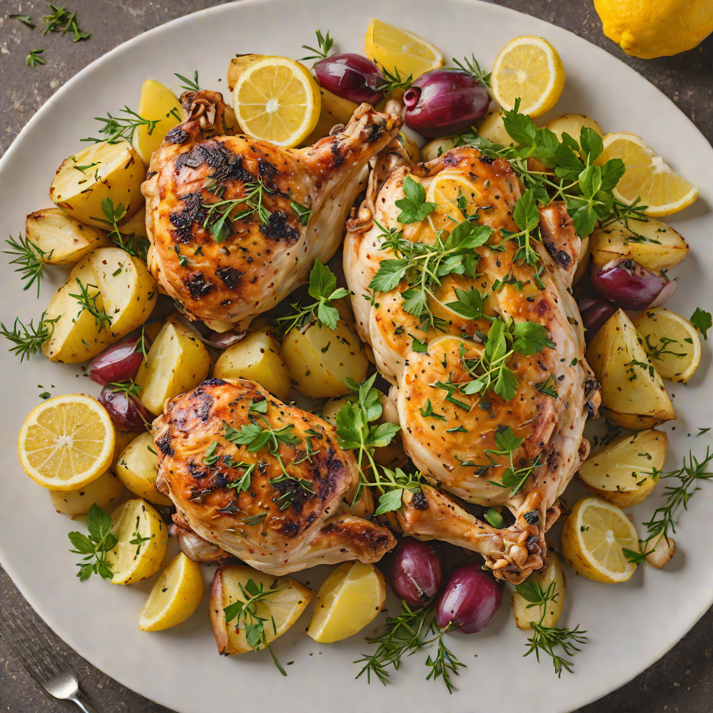 Baked Greek-Style Chicken with Lemon, Oregano, and Potatoes
