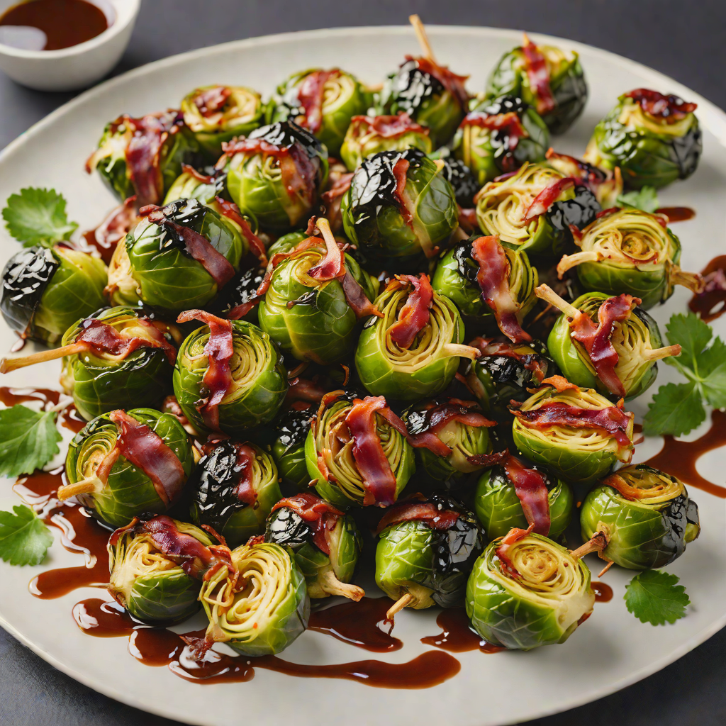 Bacon-Wrapped Brussels Sprouts with Balsamic Glaze