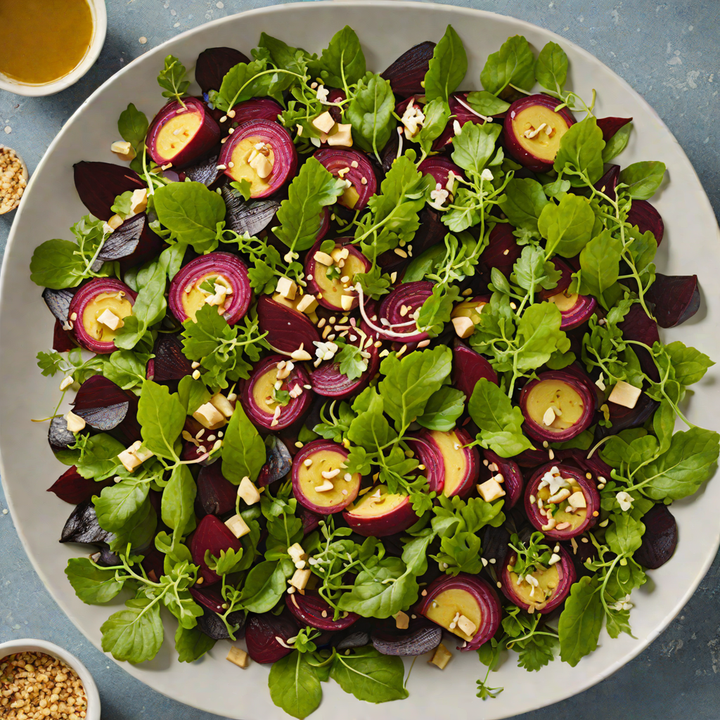 Charred Beetroot and Macadamia Salad with Finger Lime Dressing