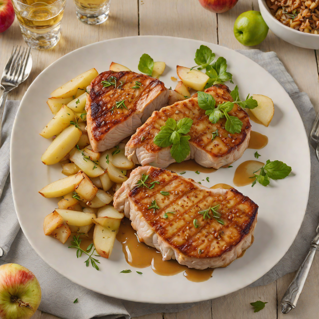 Pan-Seared Pork Chops with Apple and Onion Sauté