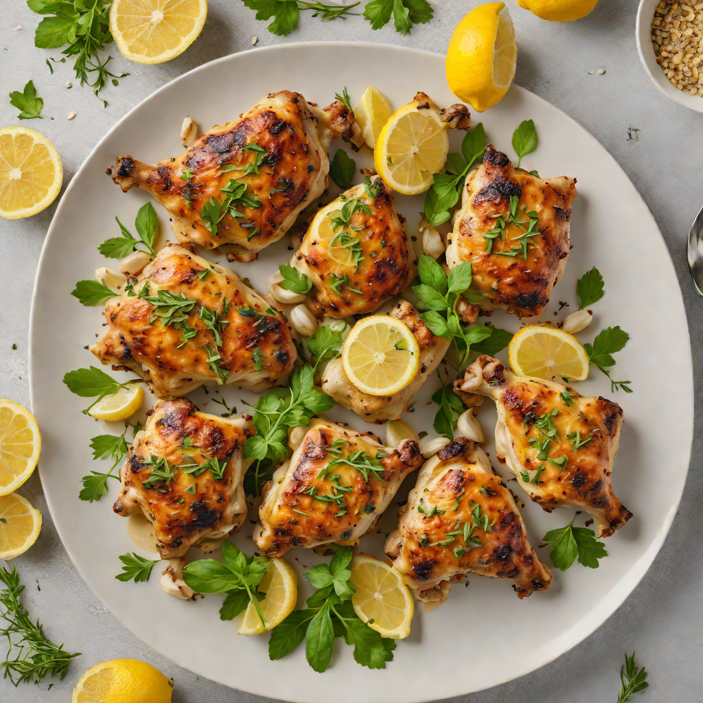Baked Italian Herb-Chicken Thighs with Garlic and Lemon