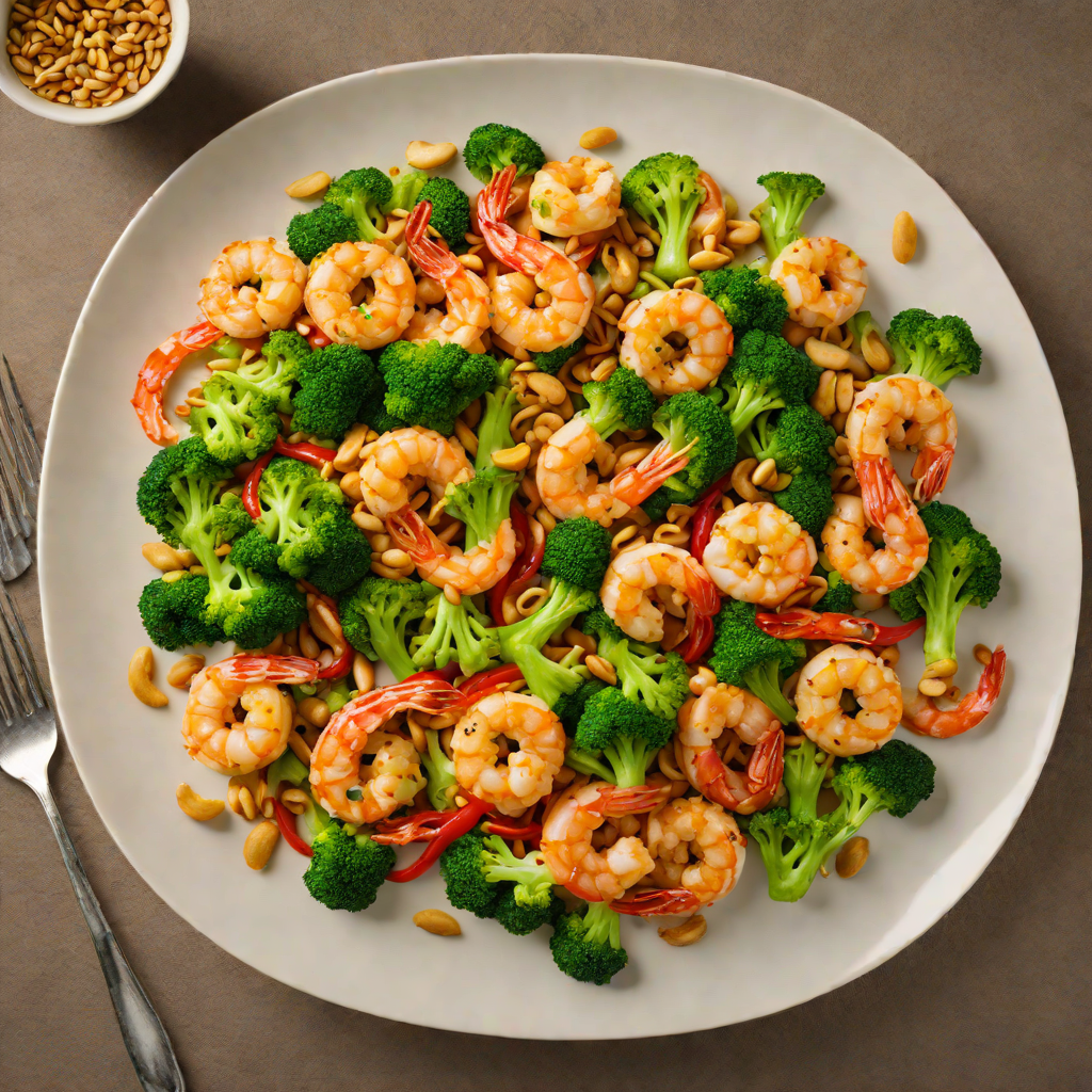 Stir-Fried Garlic Chili Shrimp with Broccoli and Cashews