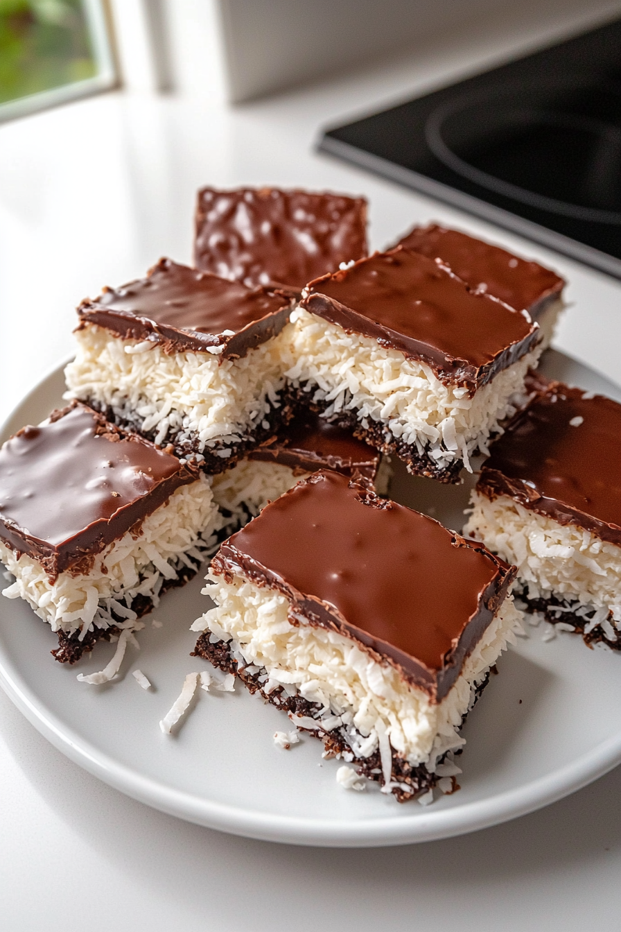 Lamington-Inspired Chocolate Coconut Cake Bars