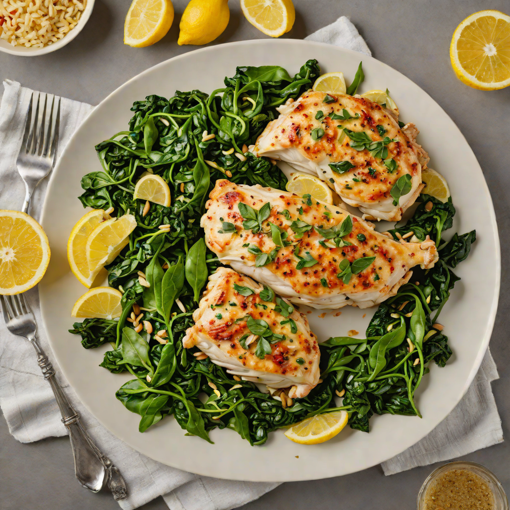 Stovetop Lemon-Garlic Chicken with Sautéed Spinach
