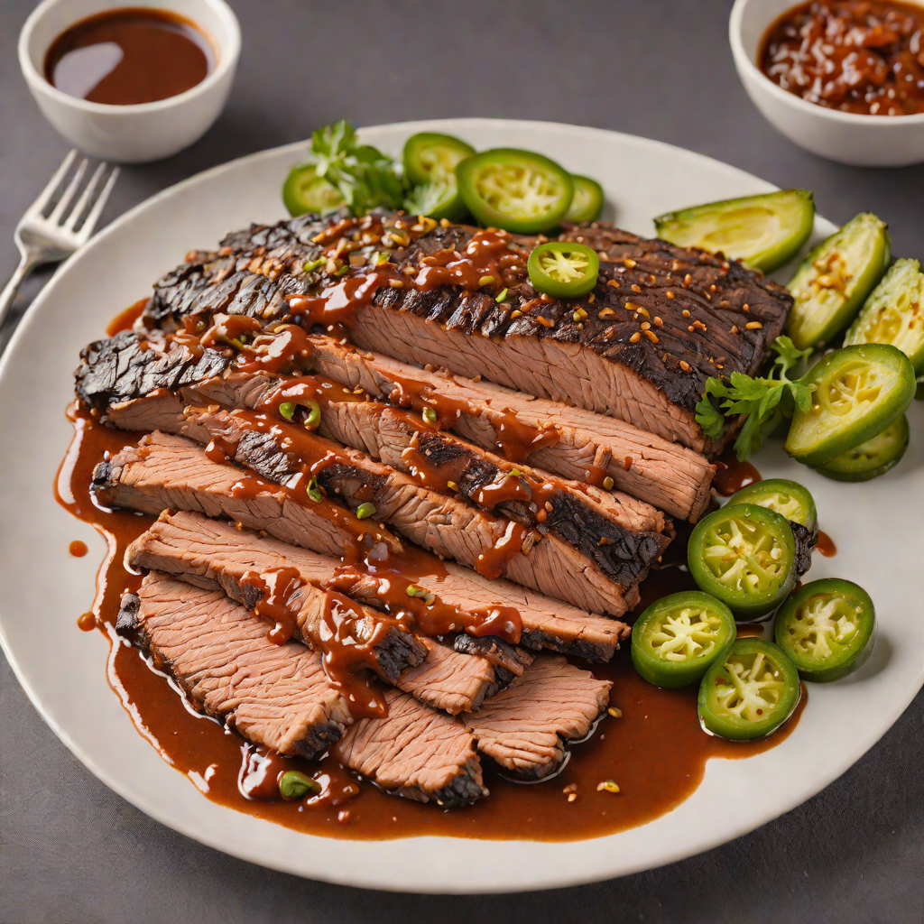 Texas-Style Smoked Brisket with Spiced Jalapeño BBQ Sauce