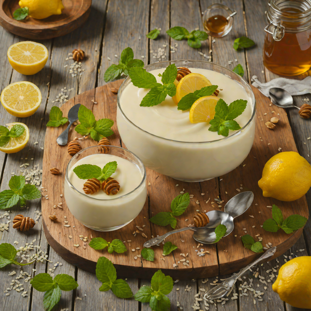 Whisked Lemon Yogurt Mousse with Honey and Mint