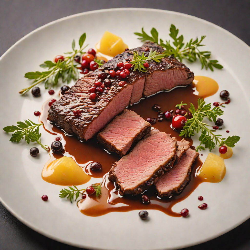 Slow-Roasted Kangaroo Rump with Wattleseed and Pepperberry Glaze