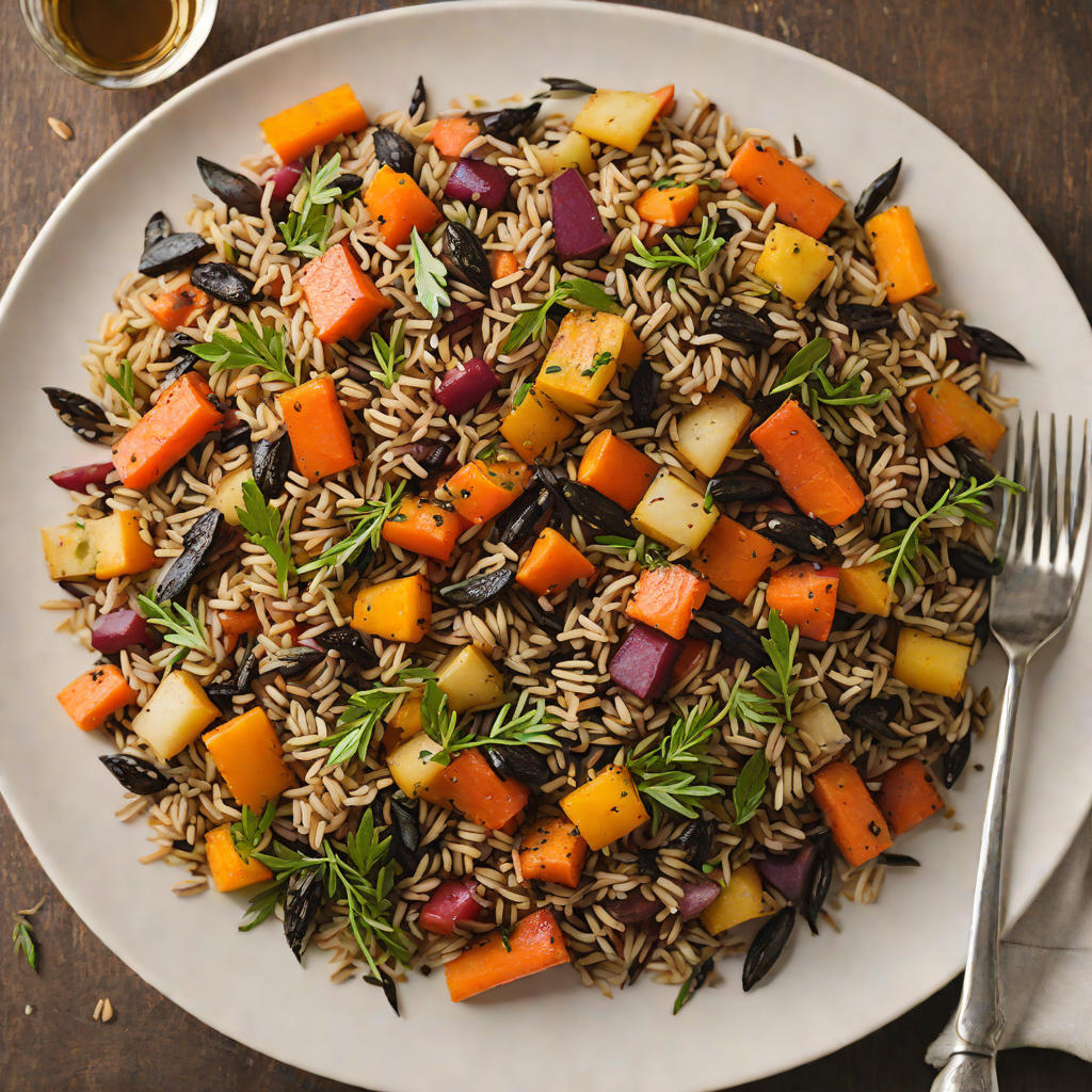 Oven-Roasted Minnesota Wild Rice with Maple-Glazed Root Vegetables