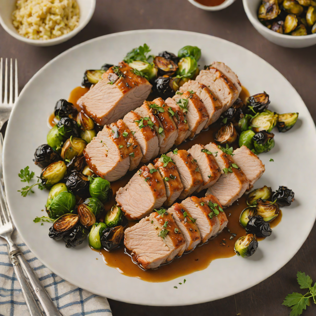 Maple-Dijon Glazed Pork Tenderloin with Roasted Brussels Sprouts