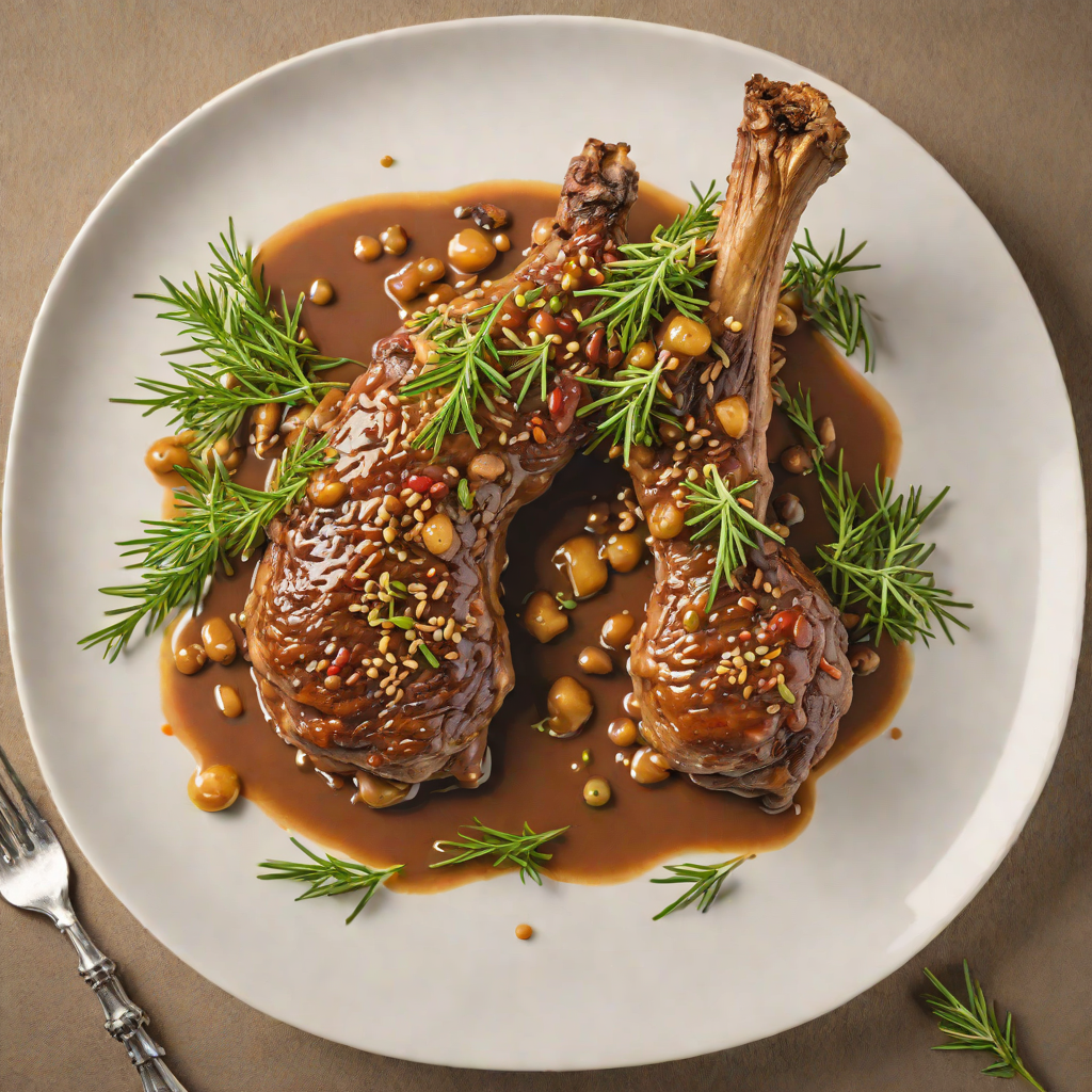 Slow-Cooked Lamb Shank with Native Wattleseed and Rosemary