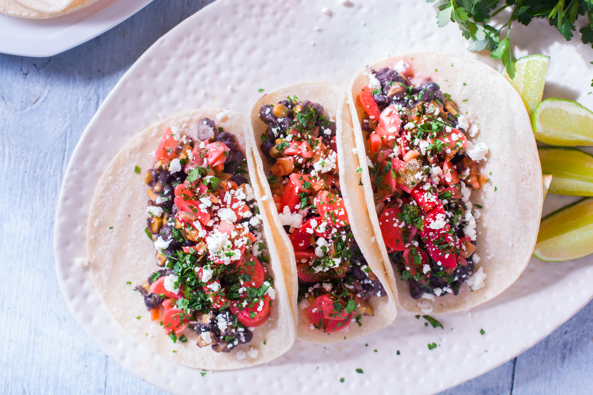 Mini Beef & Bean Tacos with Corn Salsa