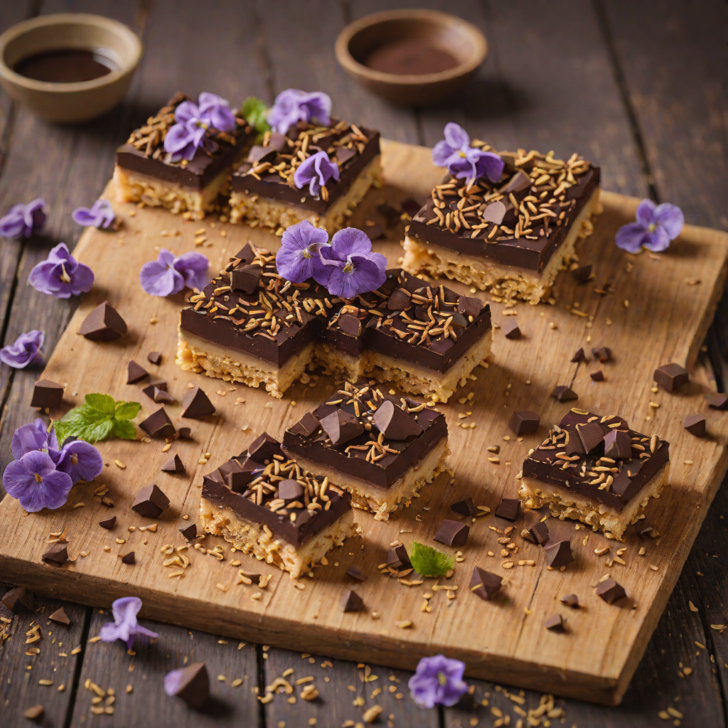No-Bake Violet Crumble Slice with Chocolate Ganache