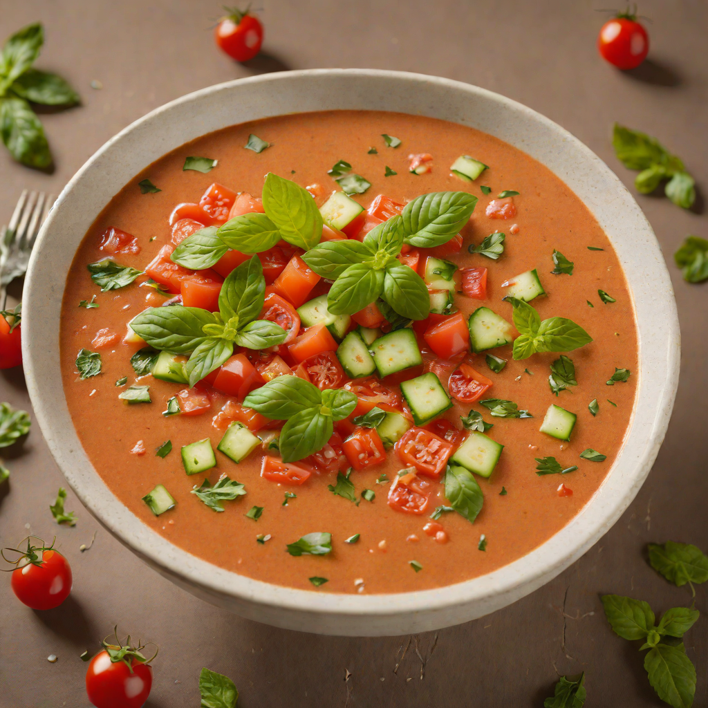 Imbibed Chilled Tomato Gazpacho with Basil and Cucumber