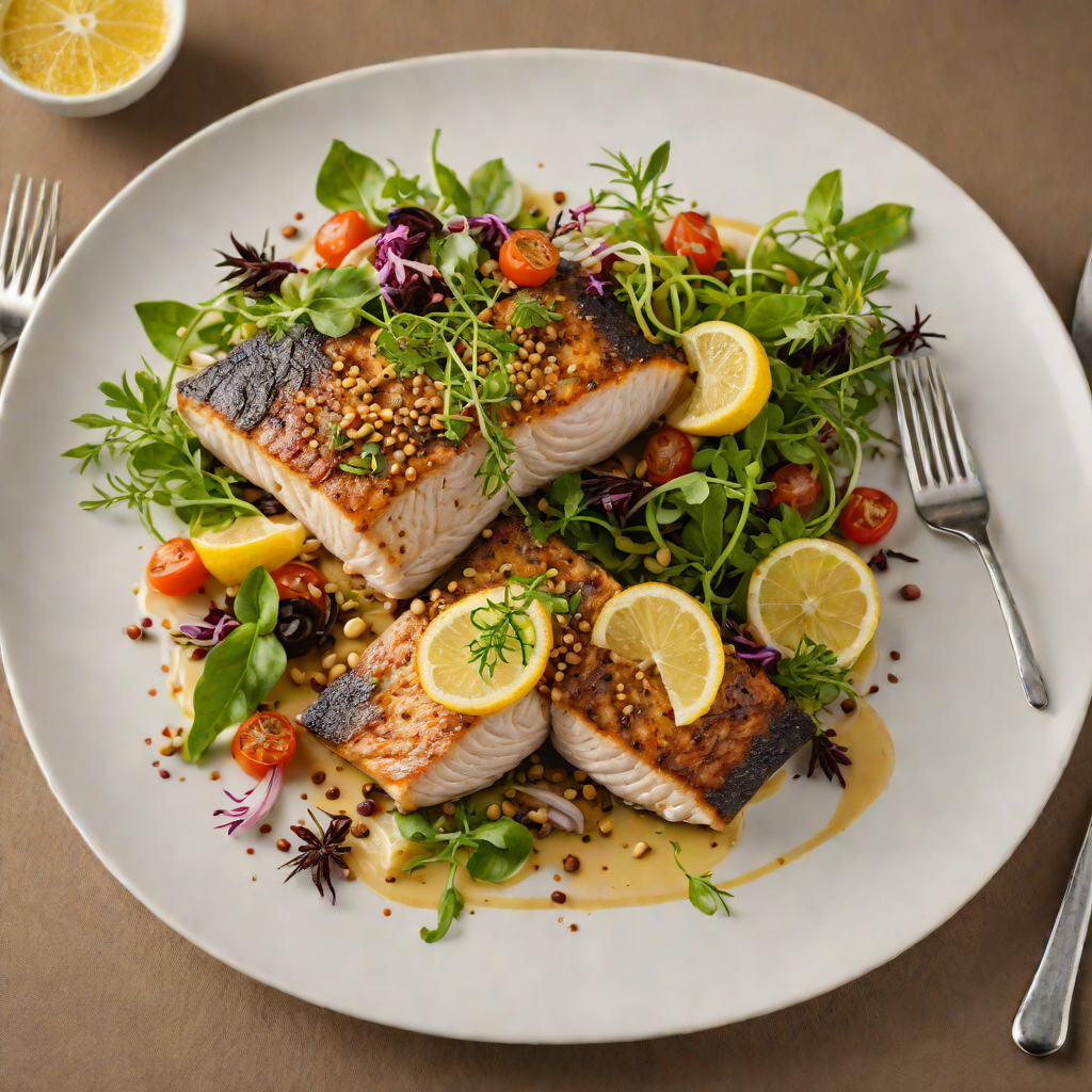 Pan-Fried Barramundi with Lemon Myrtle and Roasted Wattleseed Salad