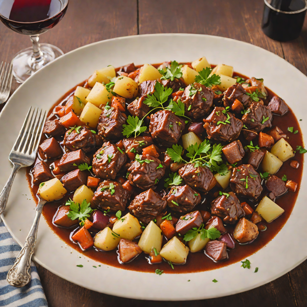 Slow-Cooked Beef Stifado with Pearl Onions and Red Wine