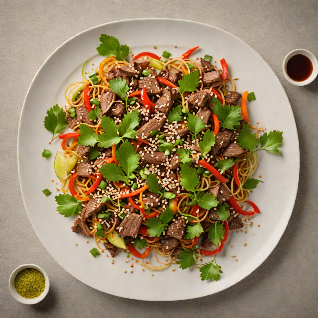 Kangaroo Stir-Fry with Finger Lime and Sesame