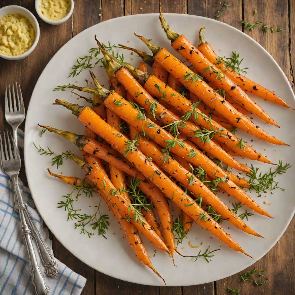 Honey-Thyme Roasted Carrots with Garlic Butter