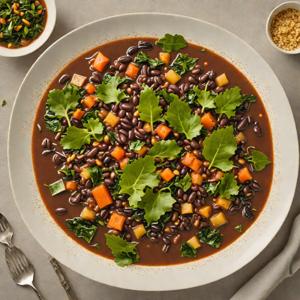 Slow-Cooked Black Bean Stew with Dendê Oil and Collard Greens