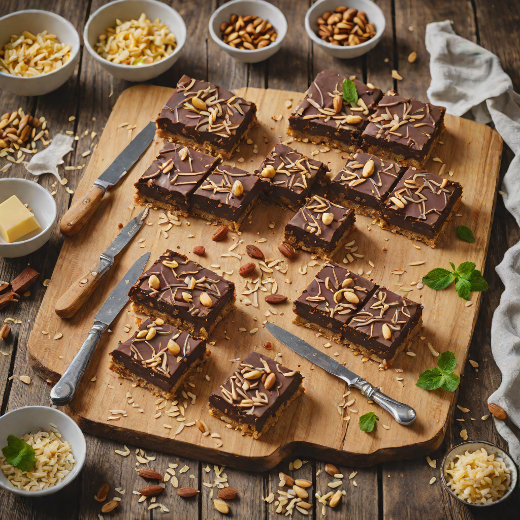 No-Bake Chocolate Anzac Slice with Macadamia Crust