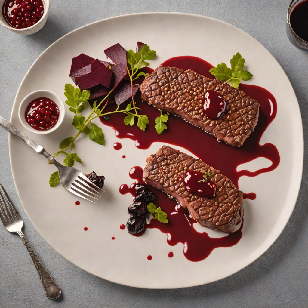 Pan-Fried Kangaroo Steak with Pepperberry Jus and Roasted Beetroot