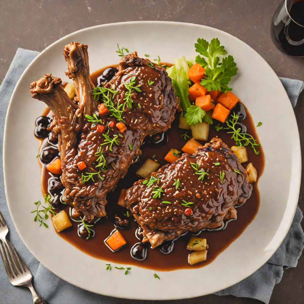 Slow-Cooked Lamb Shank Braised with Wattleseed and Red Wine