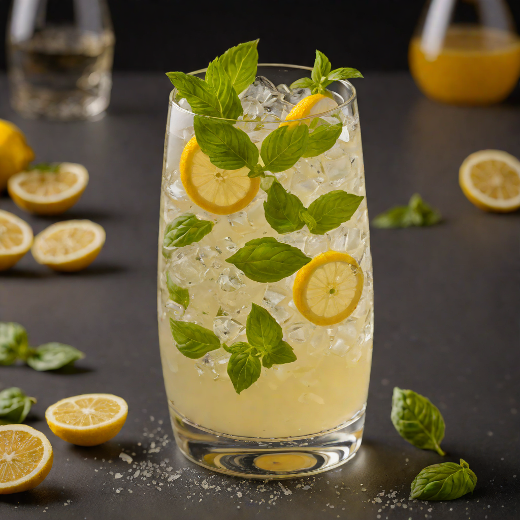 Basil-Infused Gin Fizz with Lemon and Honey