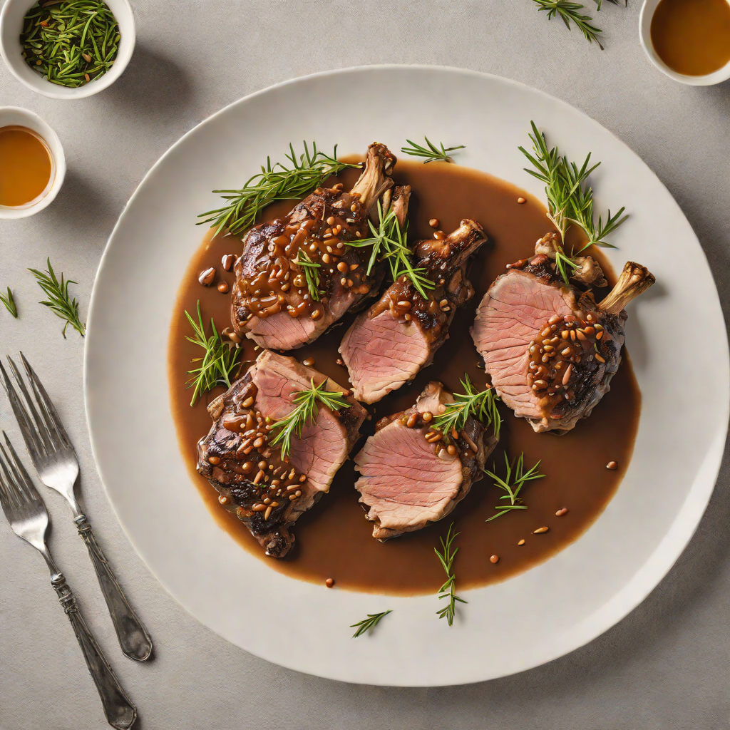 Slow-Roasted Lamb Shoulder with Rosemary and Wattleseed Glaze