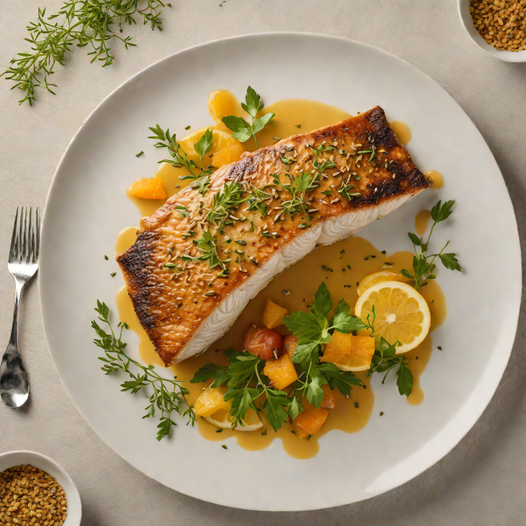 Pan-Fried Barramundi with Wattleseed Citrus Glaze