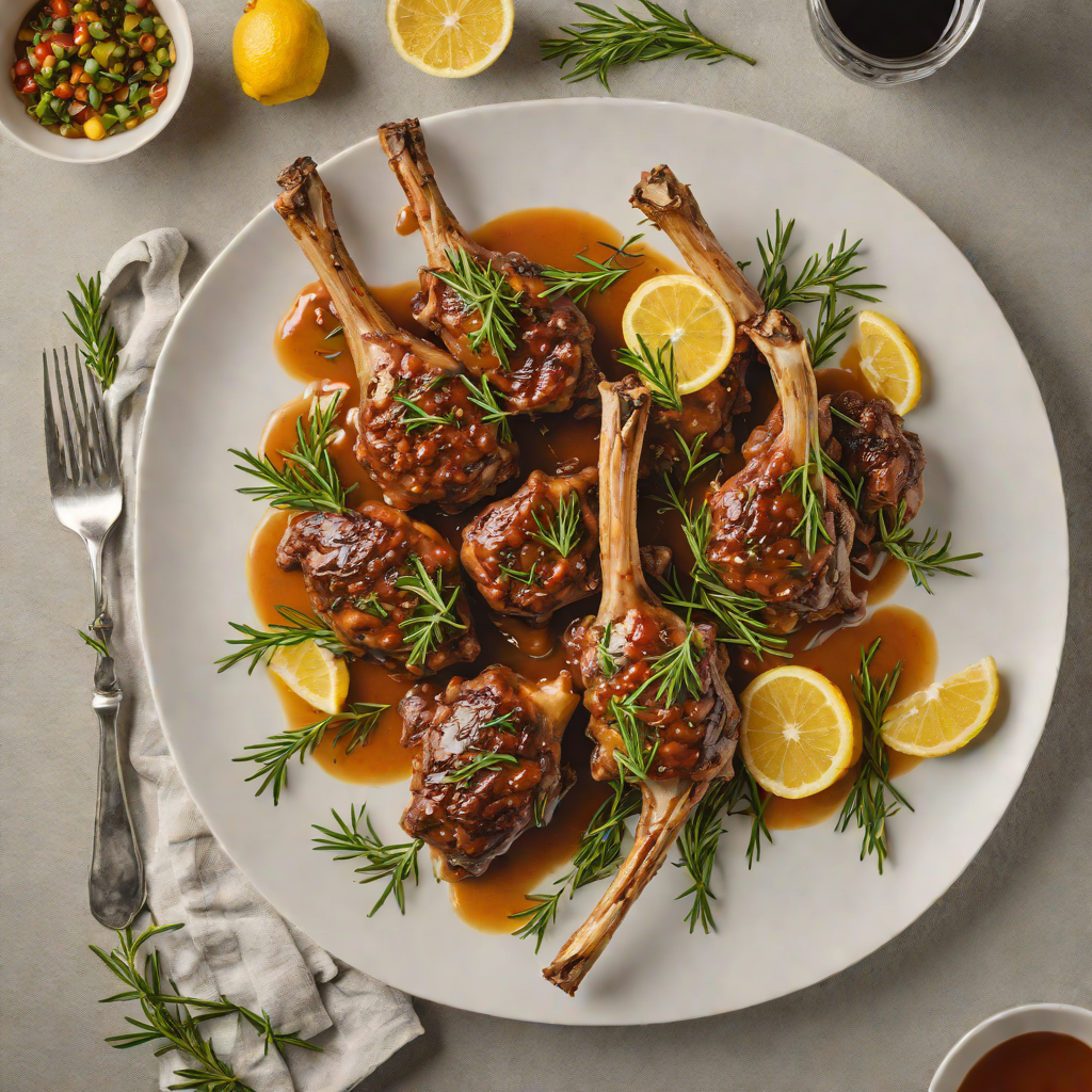 Slow-Cooked Lamb Shanks with Rosemary and Lemon Myrtle