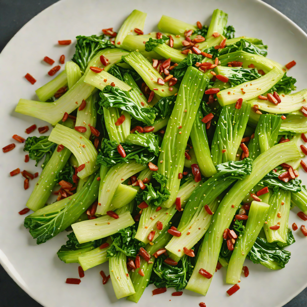 Garlic-Scallion Stir-Fried Bok Choy with Chili Flakes