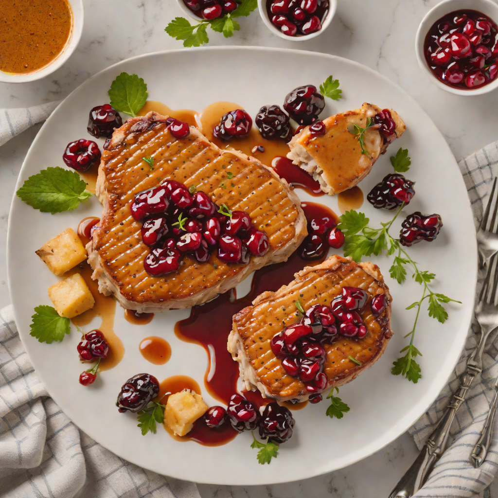 Stovetop Maple-Glazed Pork Chops with Cranberry-Mustard Sauce