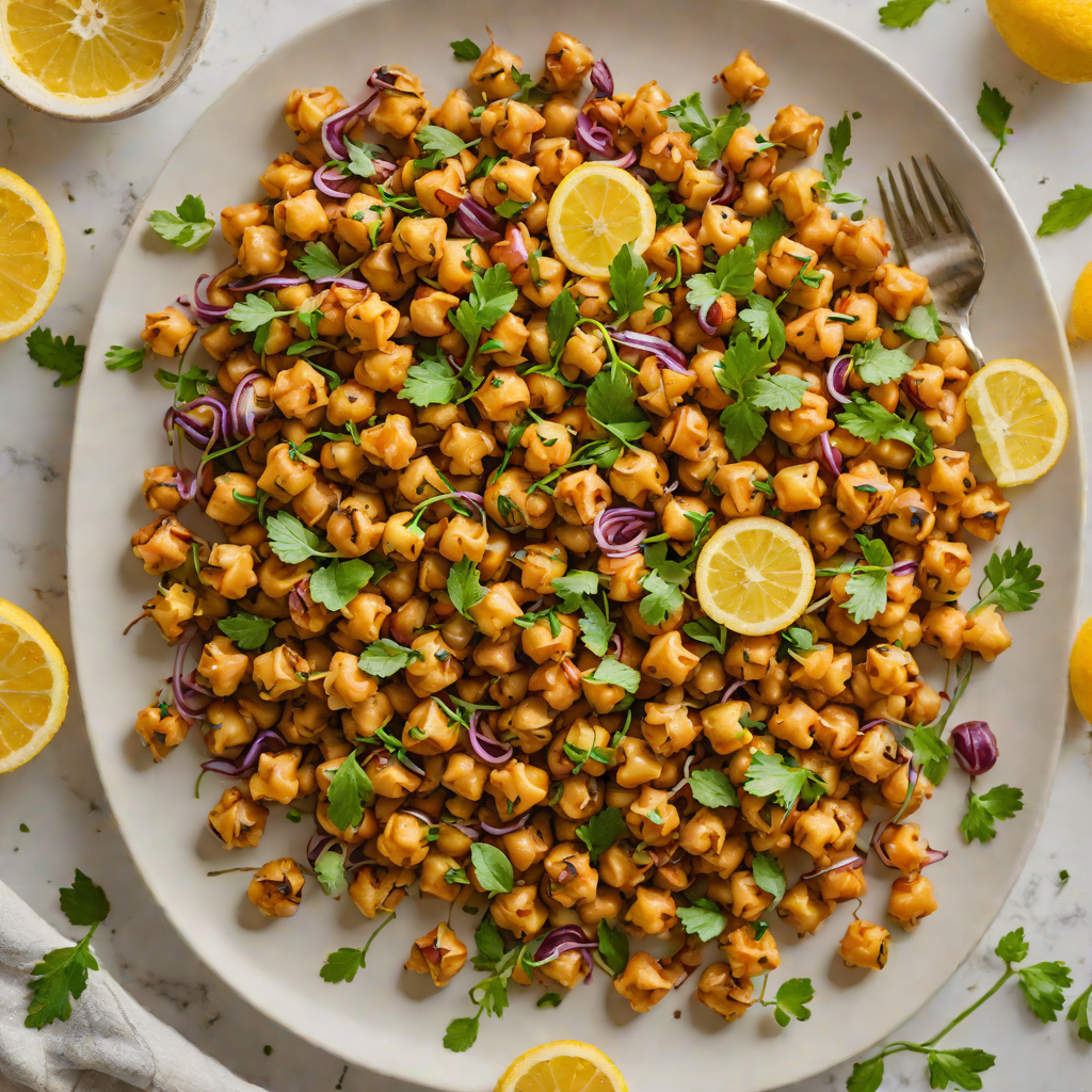 One-Pan Roasted Mediterranean Chickpeas with Lemon and Garlic
