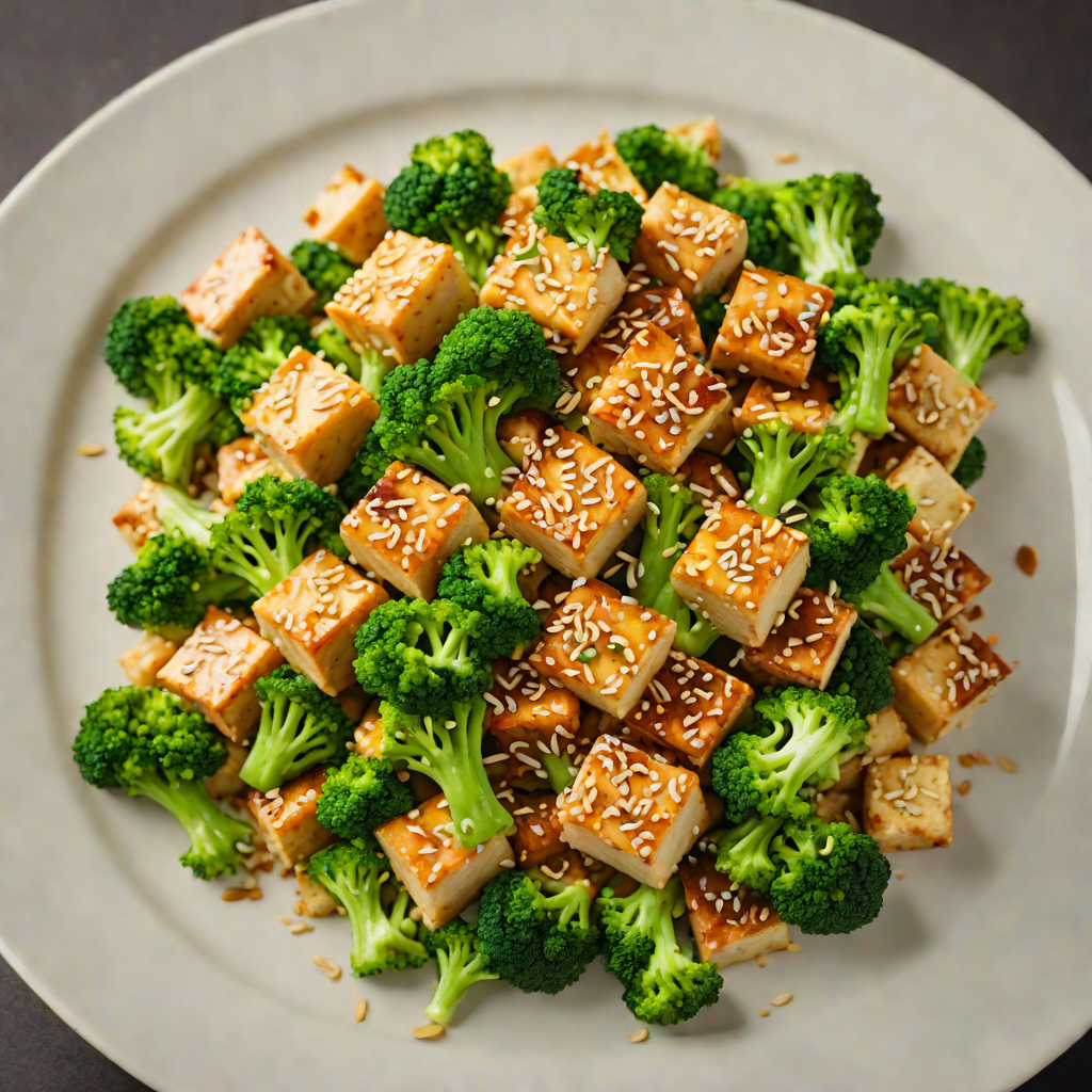 Quick Stir-Fried Garlic Tofu with Broccoli and Sesame