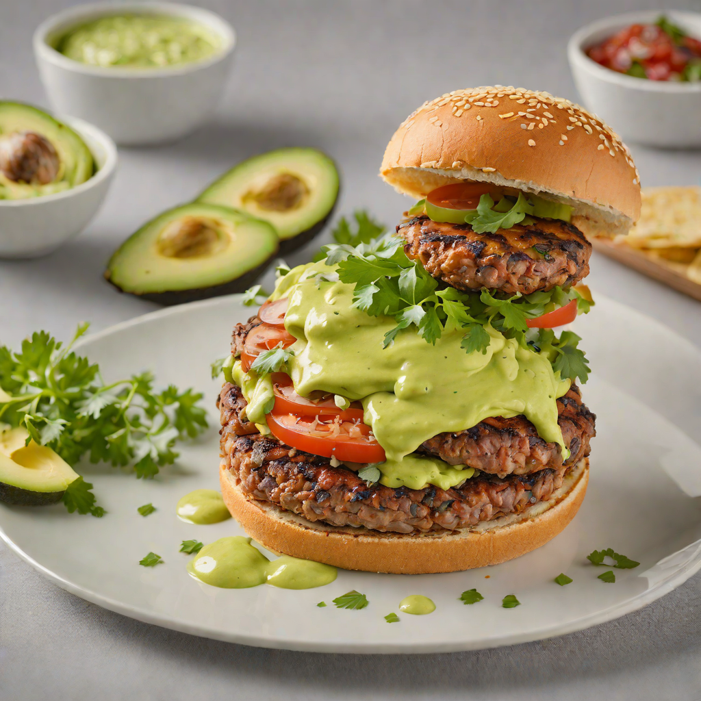 Pan-Seared Chipotle Burger with Avocado Crema