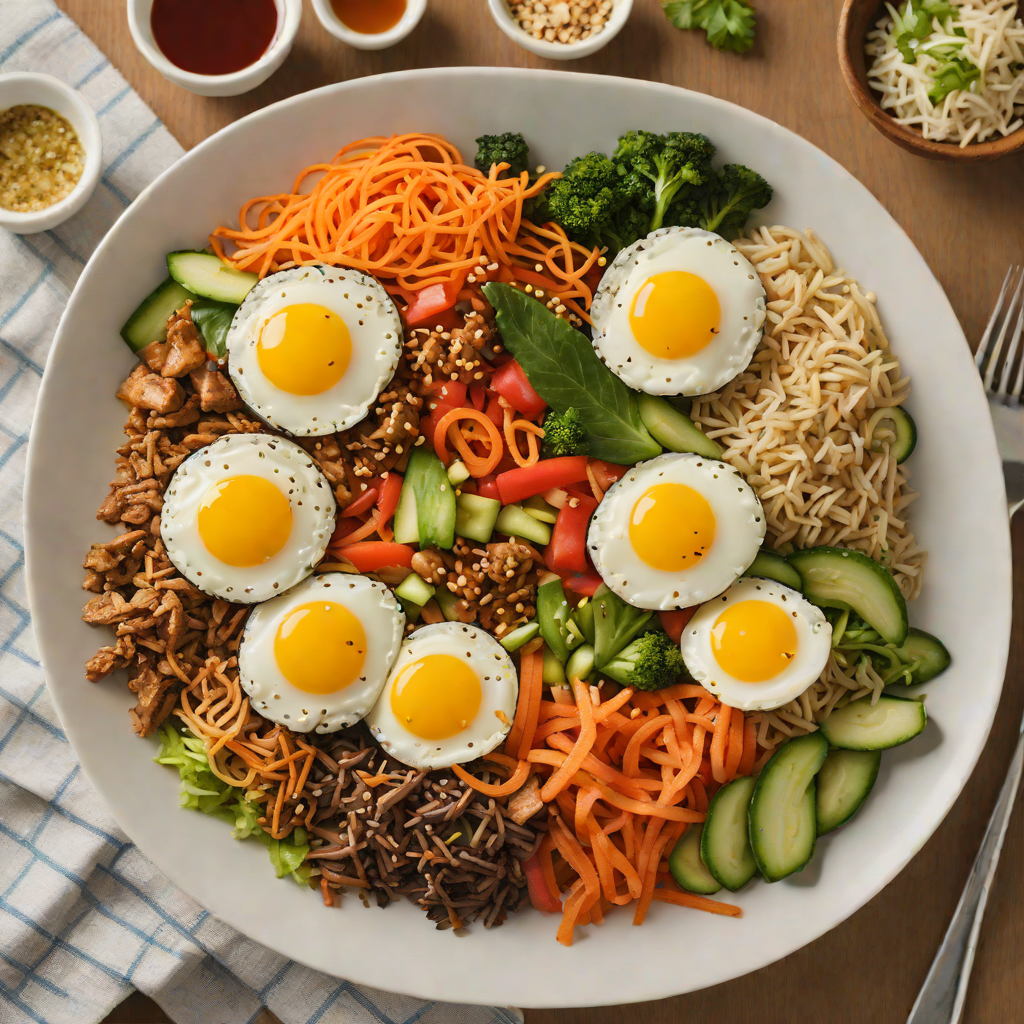 Half-Cooked Korean Bibimbap with Soft Veggie Medley