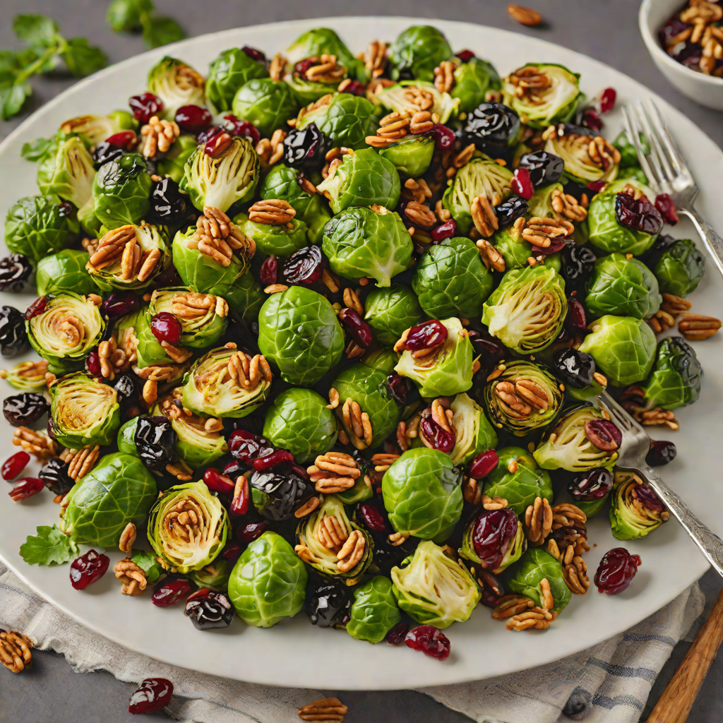 Honey-Glazed Roasted Brussels Sprouts with Cranberries and Walnuts